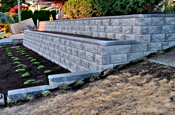 A two tier retaining block wall incorporated into an existing garden landscape designed to suit to home owners needs.