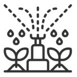 Sprinkler icon vector with outline style isolated on white background. Vector illustration watering sign symbol icon concept for digital farming, logo, business, agriculture, apps and all project